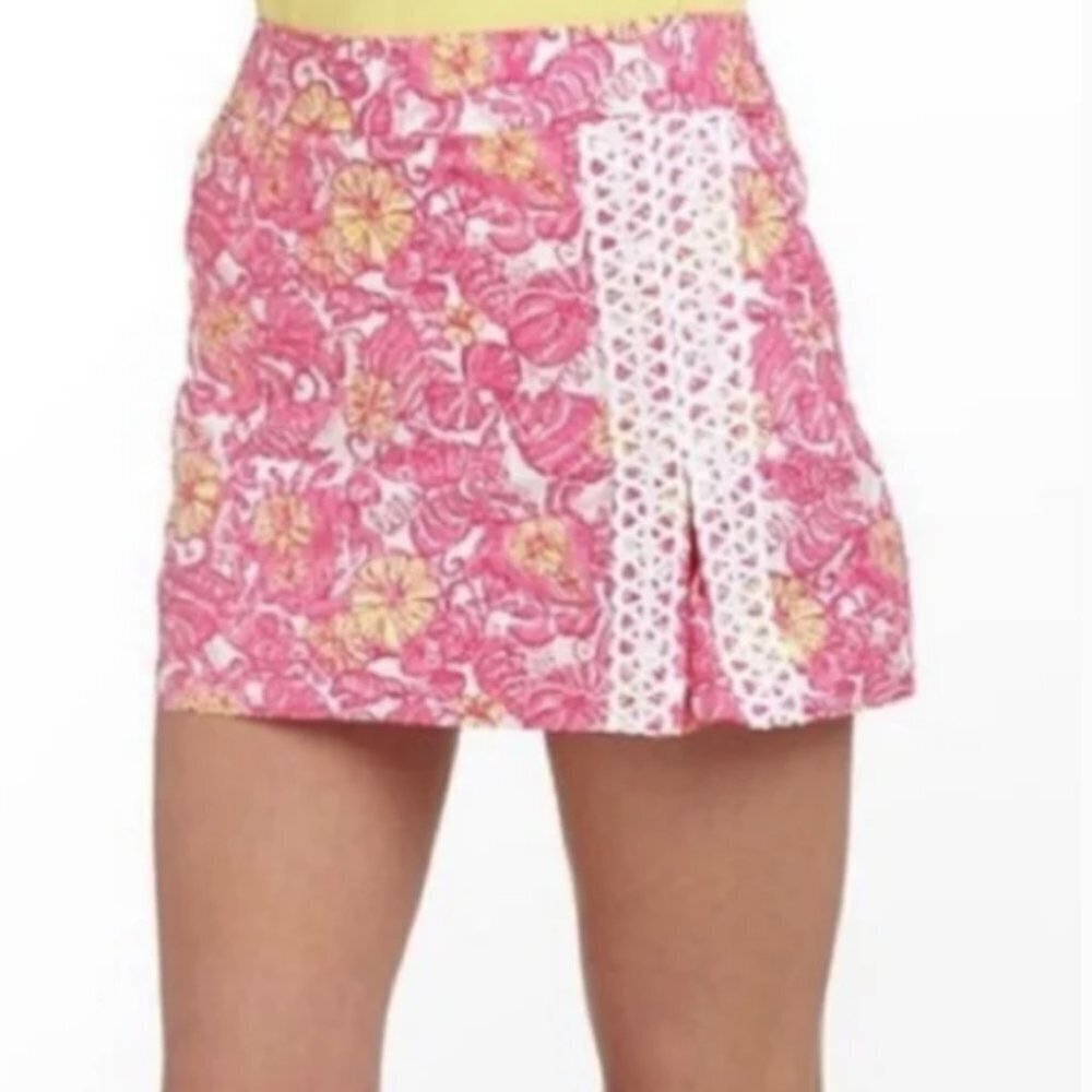 Lilly Pulitzer Jarvey Skort Resort White Chum Bucket size 12 EUC